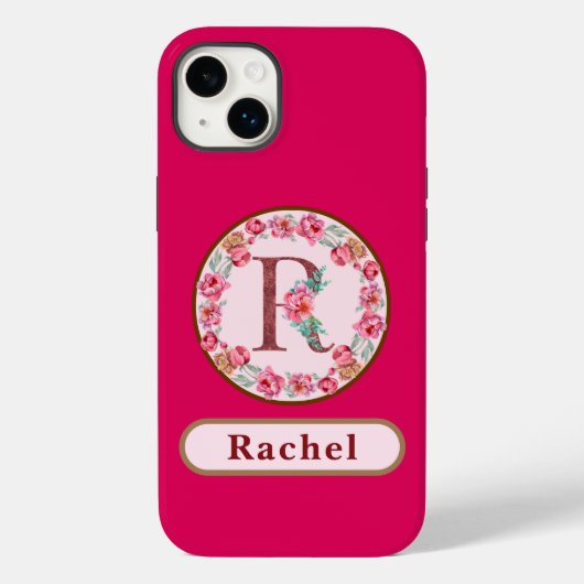 Coques Case-Mate iPhone Joli Monogramme R Floral (Verso)