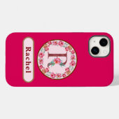 Coques Case-Mate iPhone Joli Monogramme R Floral (Verso (horizontal))