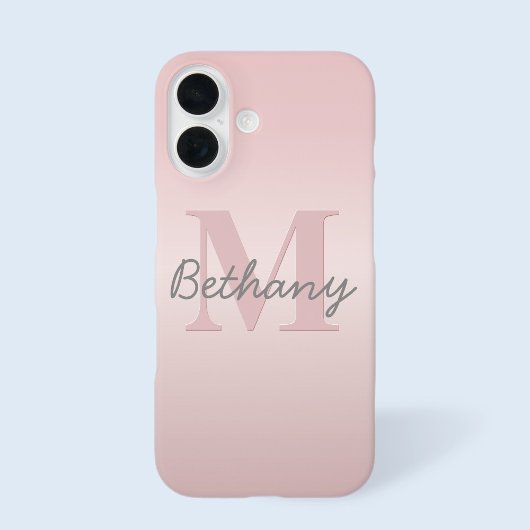 Coques Case-Mate iPhone Joli Monogramme rose personnalisable et votre nom 