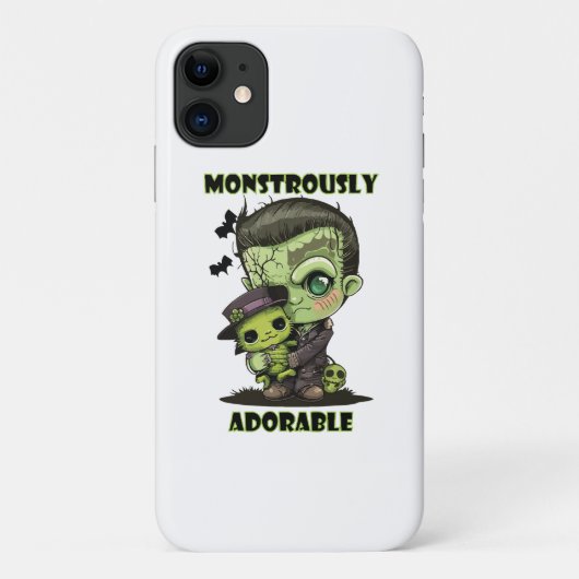 Coques Case-Mate iPhone Joli monstre de Frankenstein avec peluche (Dos)