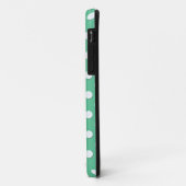 Coques Case-Mate iPhone Joli motif à pois vert et blanc (Dos/Gauche)