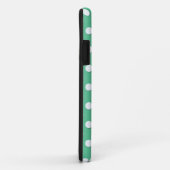 Coques Case-Mate iPhone Joli motif à pois vert et blanc (Dos/Droite)