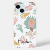 Coques Case-Mate iPhone joli motif botanique floral girly monogrammed (Verso)
