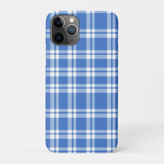 Coques Case-Mate iPhone Joli motif carreaux bleu gingham rétro (Dos)