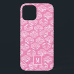 Case-Mate iPhone Case Joli Motif côtier rose<br><div class="desc">Beau motif de coquillage aquarelle personnalisé avec votre initiale.</div>