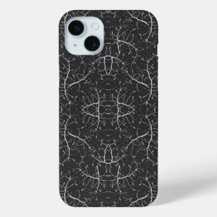 Coque iPhone 15 Mini Joli motif d'arbre noir et blanc