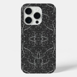 Coque iPhone 15 Pro Joli motif d'arbre noir et blanc