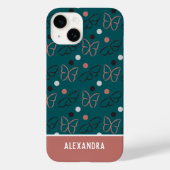 Coques Case-Mate iPhone Joli Motif d'art papillon bleu et rose (Verso)