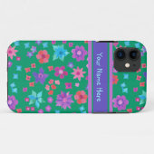 Coques Case-Mate iPhone Joli Motif de Boho Floral sur Dark Green (Dos (Horizontal))