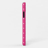 Coques Case-Mate iPhone Joli Motif de Coeurs Rose et Blanc chaud Monogramm (Dos/Droite)
