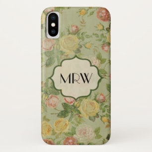 Coques Pour iPhone Joli motif de fleur décoré d'un monogramme floral