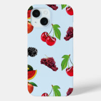 Joli motif de fruits sur arrière - plan bleu