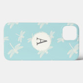 Coques Case-Mate iPhone Joli Motif de libellules de monogramme (Verso (horizontal))