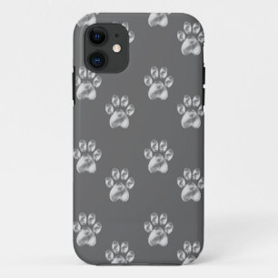 Etui iPhone Case-Mate Joli motif de patte élégant sur gris foncé