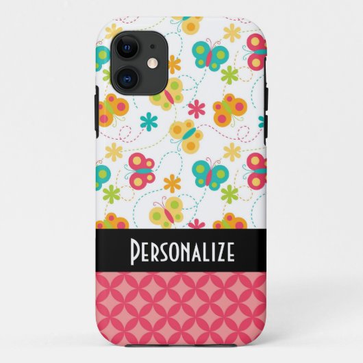 Coques Case-Mate iPhone joli motif de traces de papillons (Dos)