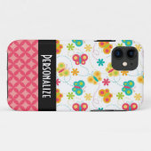 Coques Case-Mate iPhone joli motif de traces de papillons (Dos (Horizontal))
