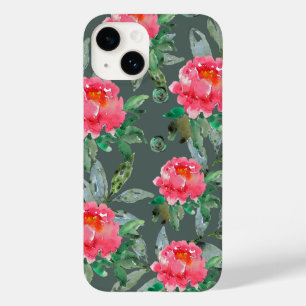 Coque Pour iPhone 14 Joli motif floral de pivoines roses à l'aquarelle