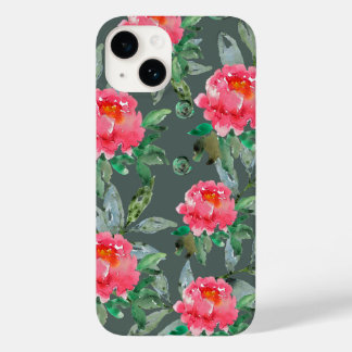 Coque Pour iPhone 14 Joli motif floral de pivoines roses à l'aquarelle 