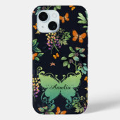 Coques Case-Mate iPhone Joli Motif floral foncé personnalisé (Verso)