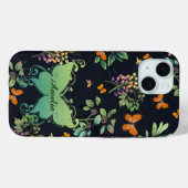 Coques Case-Mate iPhone Joli Motif floral foncé personnalisé (Verso (horizontal))