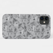 Coques Case-Mate iPhone Joli motif floral gris (Dos (Horizontal))