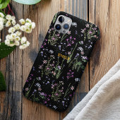 Coques Case-Mate iPhone Joli motif floral sombre Violet noir