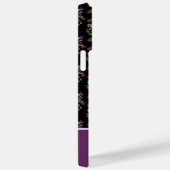Coques Case-Mate iPhone Joli motif floral violet monogrammé (Verso / Droite)