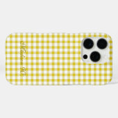 Coques Case-Mate iPhone Joli motif gingham jaune chaud (Verso (horizontal))