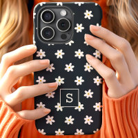Joli motif monogramme de lys d'herbe marine floral