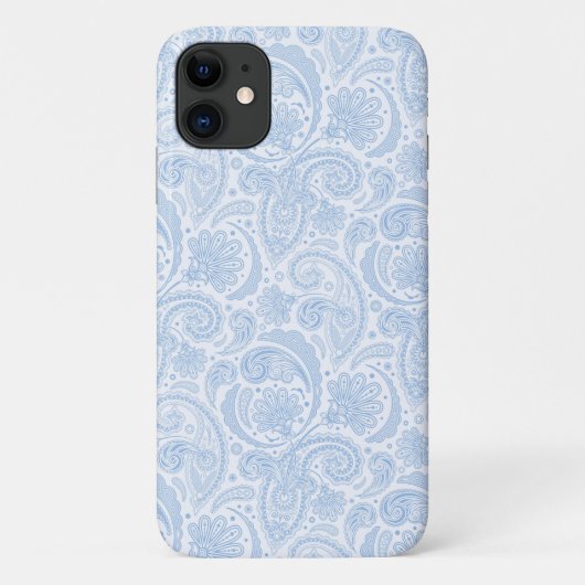 Coques Case-Mate iPhone Joli motif paisley bleu blanc (Dos)
