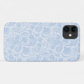 Coques Case-Mate iPhone Joli motif paisley bleu blanc (Dos (Horizontal))