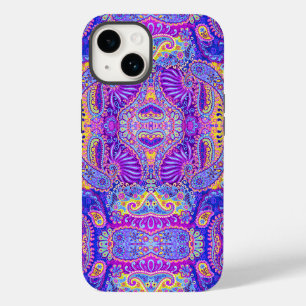Coque Pour iPhone 14 Joli motif paisley violet