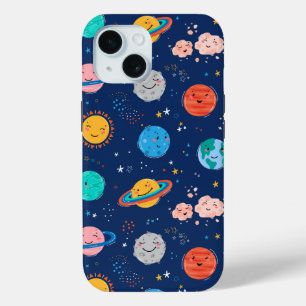 Coque Pour iPhone 15 Joli Motif Planète Souriante