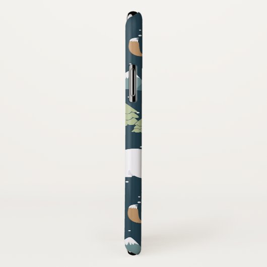 Coques Case-Mate iPhone Joli Noël Animaux d'hiver Motif rustique (Dos/Droite)