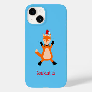 Coque Pour iPhone 14 Joli Noël Fox Nom personnalisé