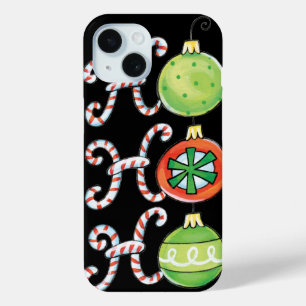 Coque Pour iPhone 15 Joli Noël Ho Ho Ho, Sucres de canne Ornements