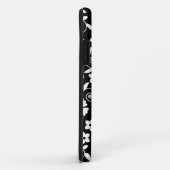 Coques Case-Mate iPhone Joli noir fleurs blanches motif (Dos/Droite)