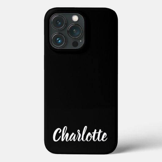 Coques Case-Mate iPhone Joli nom de script élégant noir blanc moderne clai (Verso)