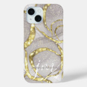 Coques Case-Mate iPhone Joli Nom Personnalisé Monogram Iridescente Swirl (Verso)