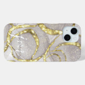 Coques Case-Mate iPhone Joli Nom Personnalisé Monogram Iridescente Swirl (Verso (horizontal))