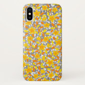 Coques Case-Mate iPhone Joli orange jaune fleurs blanches motif (Dos)