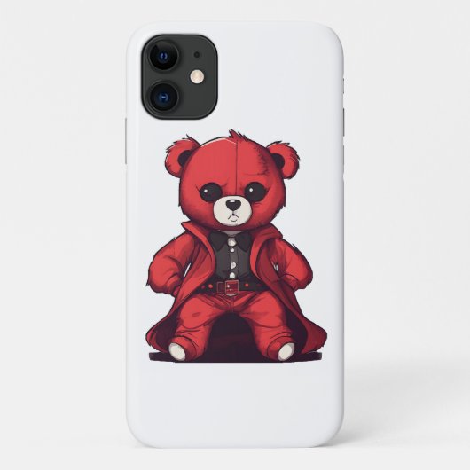 Coques Case-Mate iPhone Joli ours en peluche rouge garçon (Dos)