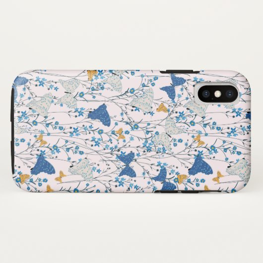 Coques Case-Mate iPhone Joli Papillons Bleus (Dos (Horizontal))
