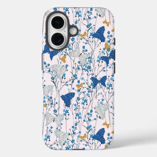 Coques Case-Mate iPhone Joli Papillons Bleus (Verso)