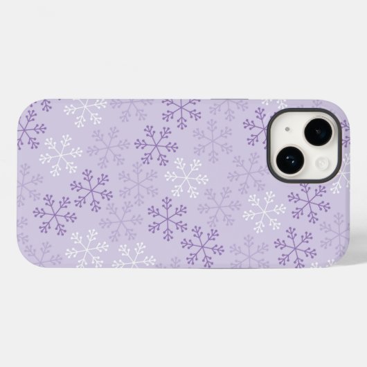 Coques Case-Mate iPhone Joli Pastel Purple Snowflakes Téléphone Case (Verso (horizontal))