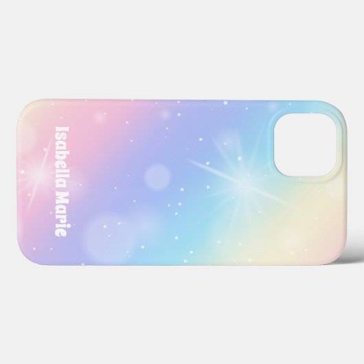 Coques Case-Mate iPhone Joli Pastel Rainbow Sparkle Girly Personnalisé (Verso (horizontal))