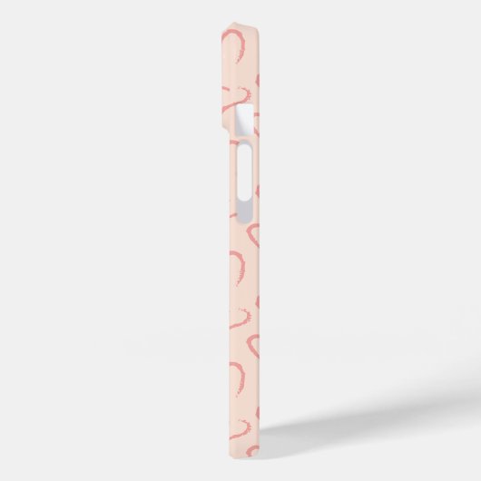 Coques Case-Mate iPhone Joli Pastel Rose Coeur Motif Script Monogramme (Verso / Gauche)
