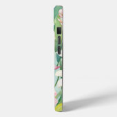 Coques Case-Mate iPhone Joli Pastel rose et blanc Monogramme de fleurs de  (Verso / Gauche)