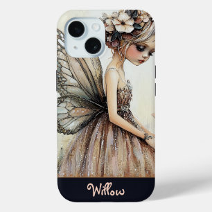 Coque Pour iPhone 15 Joli Pastel Rose Floral Fairy Personnalisé