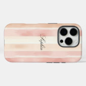 Coques Case-Mate iPhone Joli Peach rose Crème raypes (Verso (horizontal))